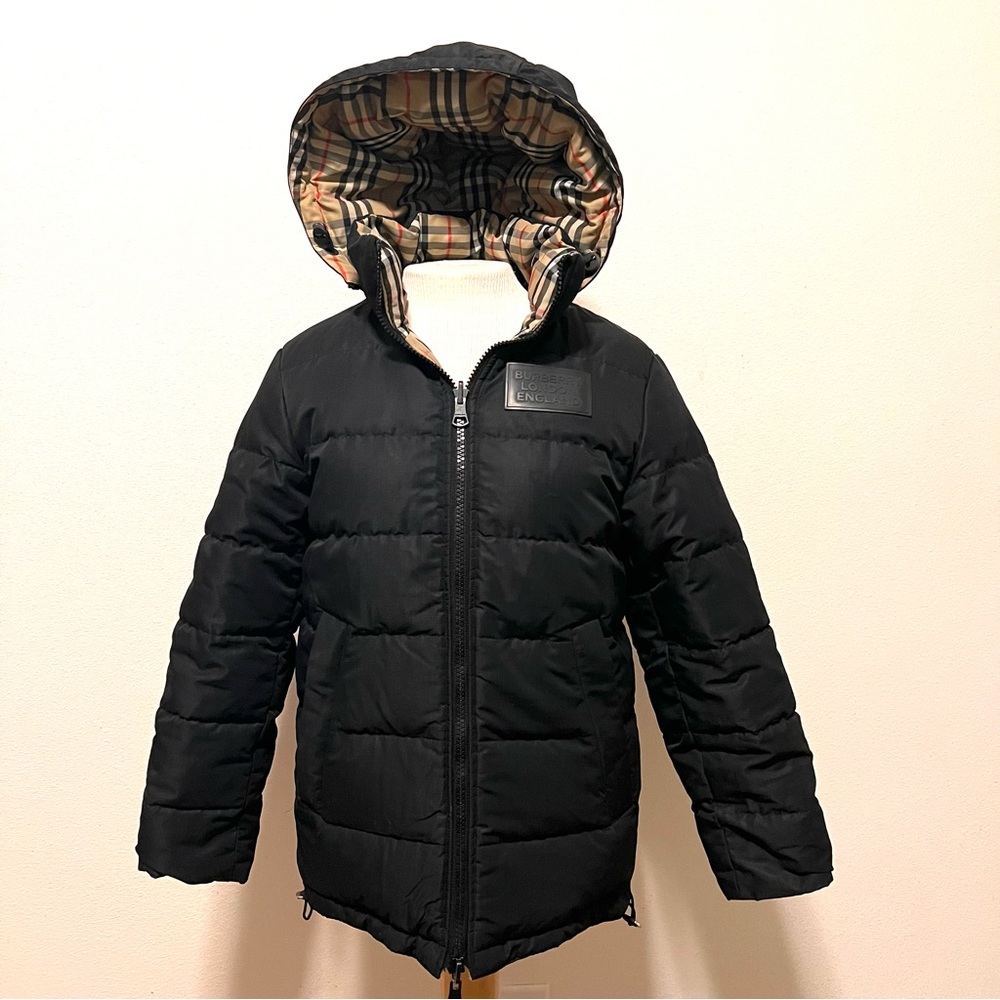 Burberry Reversible Down Puffer Jacket Nova Check Hooded EUC - Picture 5 of 16